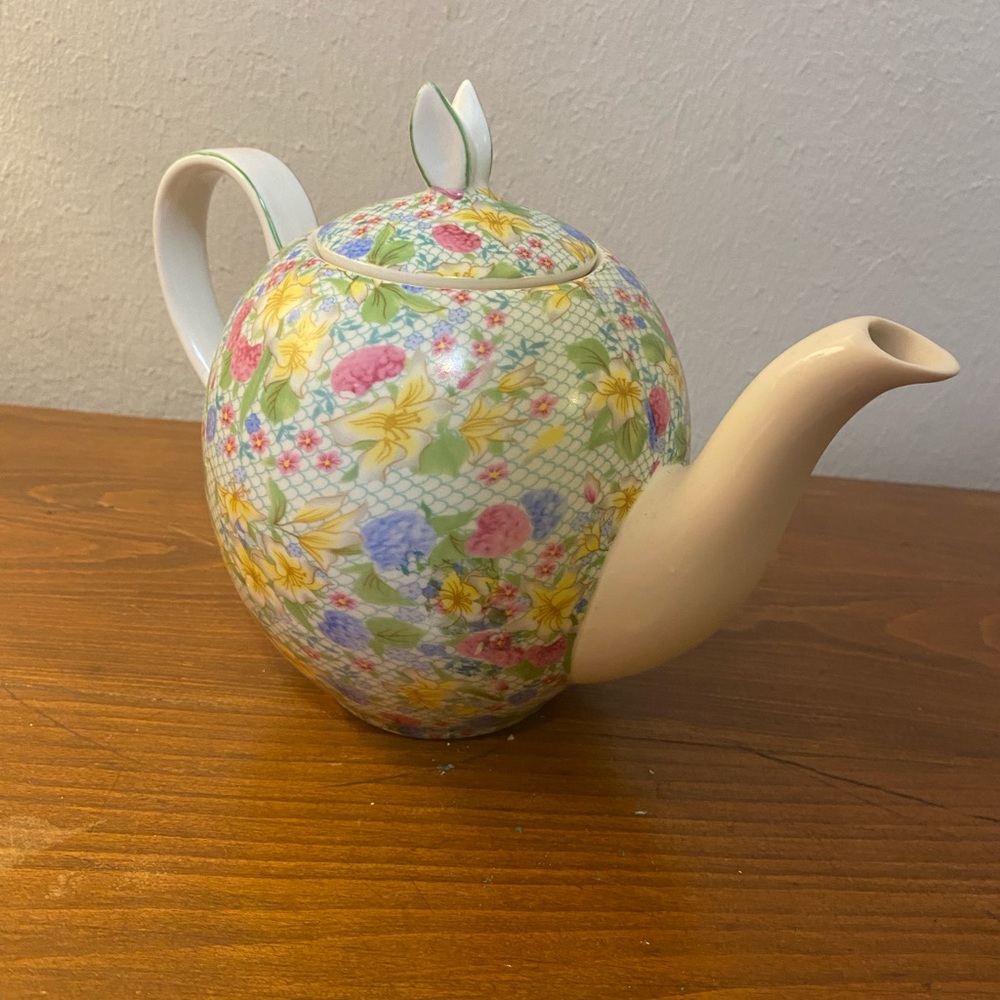 Grace Fine Porcelain Chintz Floral Teaware W Lid Floral Easter Spring